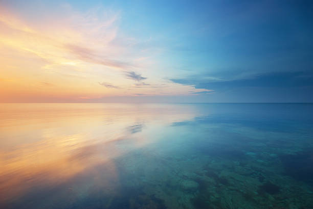 Calm ocean at sunset